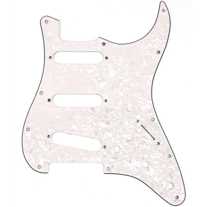 FENDER Strat Pickguard SSS Standard White Pearl main product photo