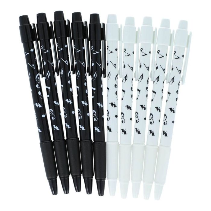 Penna a sfera Music-Gift nera con note bianche main product photo