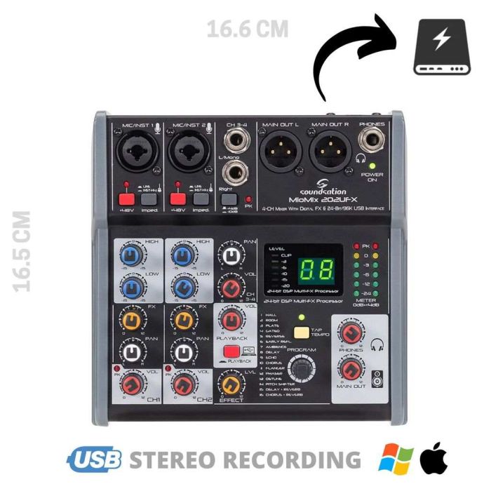 Soundsation MIOMIX 202UFXUSB main product photo