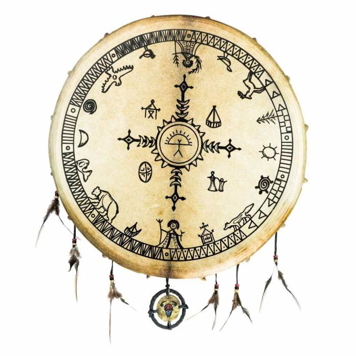 Shaman Drum 50cm Terre' pelle mucca con battente Saami main product photo