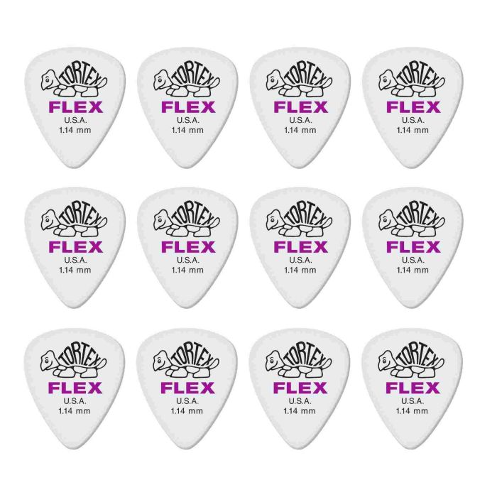 Blister plettri Dunlop 428P1.14 Tortex flex standard 12pz 1.14mm main product photo