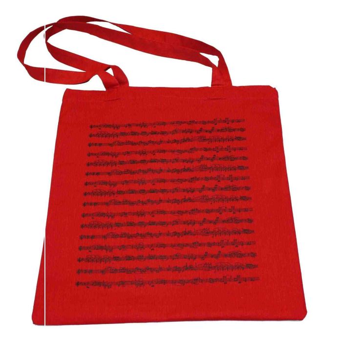 Borsa Musikboutique cotone rossa con spartito main product photo