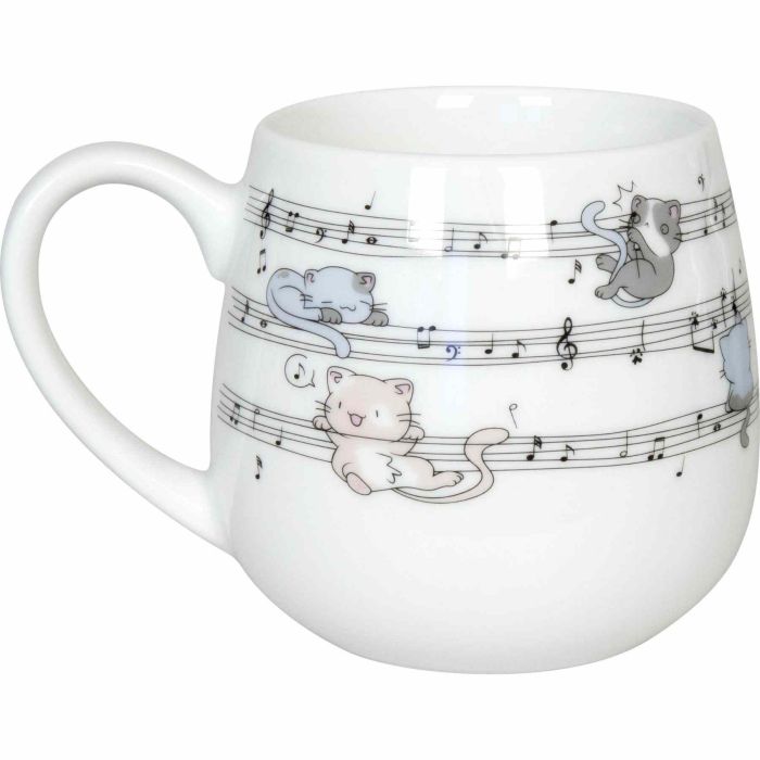 Tazza Musik Boutique bombata con Gatti e spartito main product photo