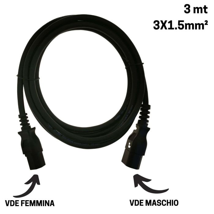 Prolunga Elettrica VDE maschio VDE femmina 3 mt Dap Audio 90446 3x1.5mm2 main product photo