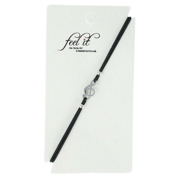 Bracciale con Chiave di Violino in Acciaio Inossidabile color Argento Musikboutique main product photo