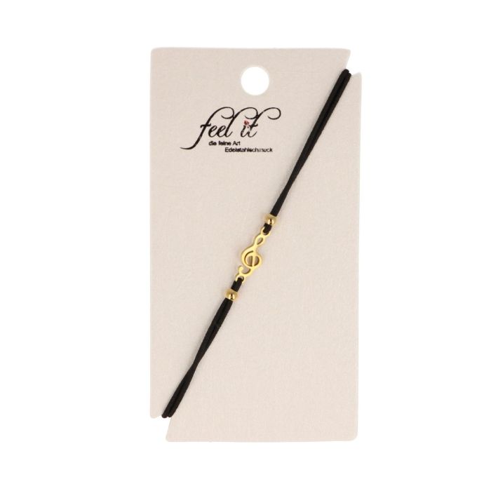 Bracciale Musikboutique con chiave di violino in acciaio inossidabile - colore: oro main product photo