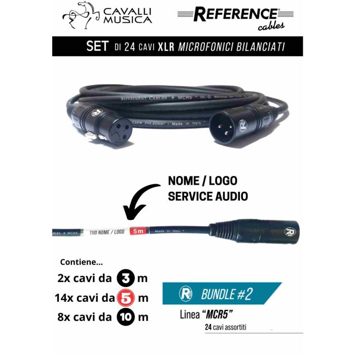 BUNDLE Linea MCR5 24 cavi xlr con il tuo logo main product photo