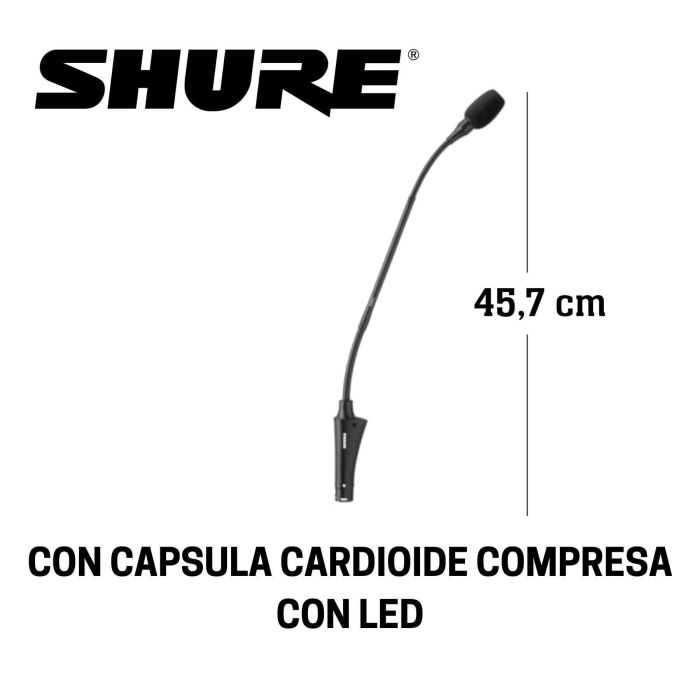 Microfono collo d'oca Shure con LED CVG18SBC main product photo