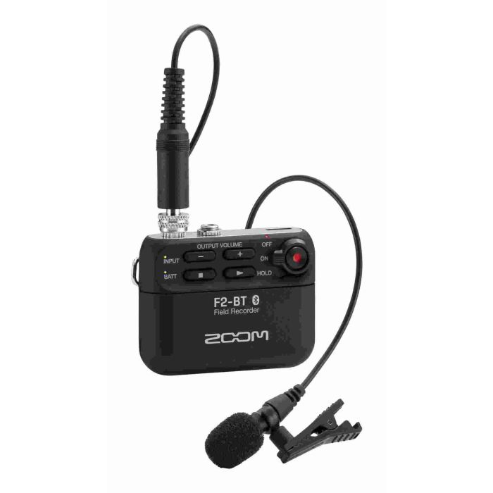 Zoom F2-BT B con lavalier bluetooth black main product photo