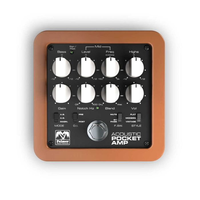 Pedale Palmer MI POCKET AMP ACOUSTIC per acustica preamplificatore main product photo