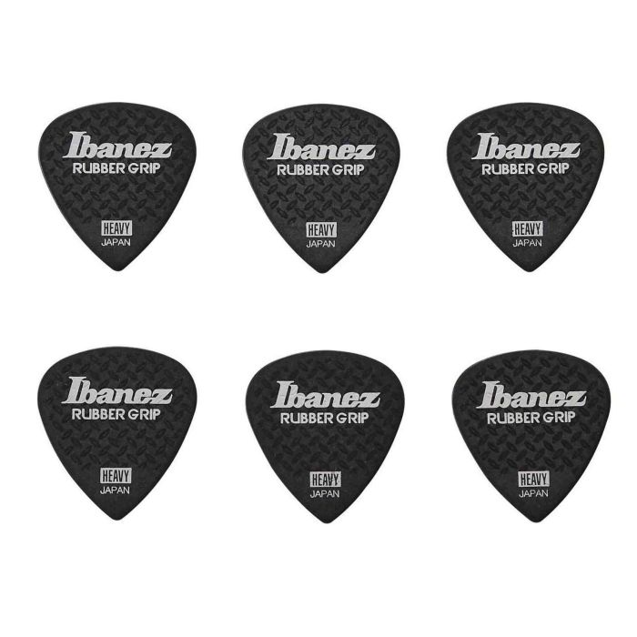 Ibanez heavy PPA16HRG-BK rubber grip wizard Blister plettri 6pz black main product photo