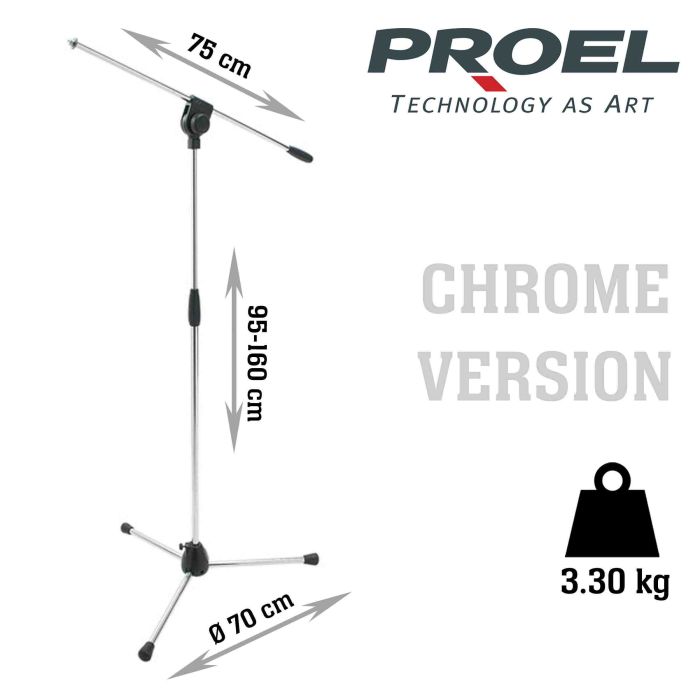Asta Microfono giraffa Proel PRO100CR CROMATA main product photo