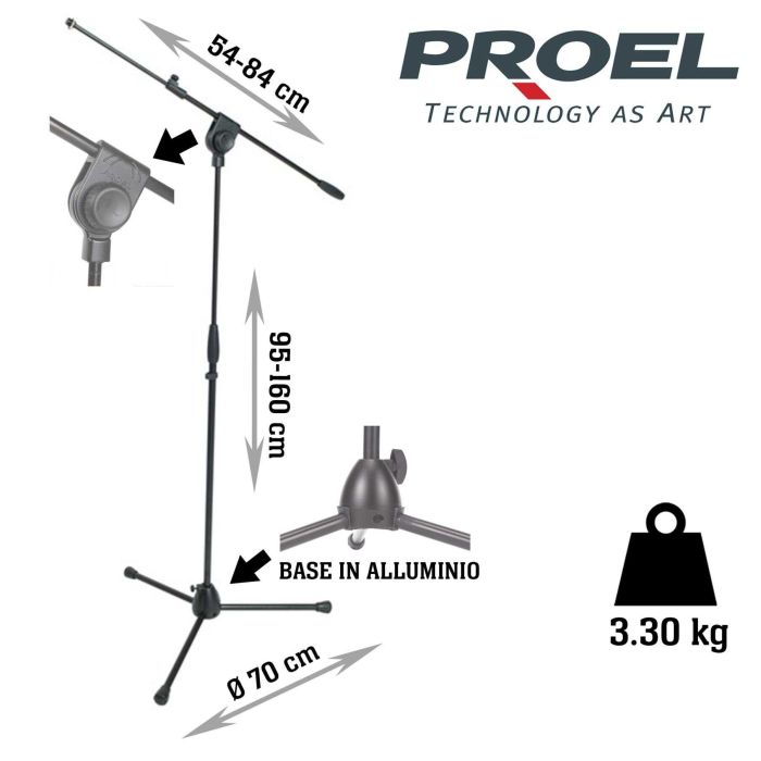 Asta Microfono giraffa Proel PRO200BK main product photo