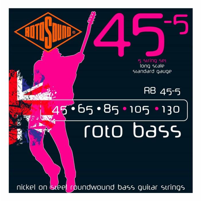 Corde basso 5 corde Rotosound RB45-5 Roto Bass nickel 45-130 main product photo