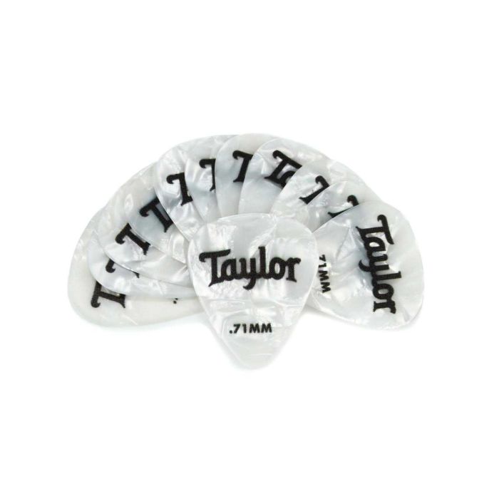 Plettri Taylor 71mm 12pz white pearl main product photo