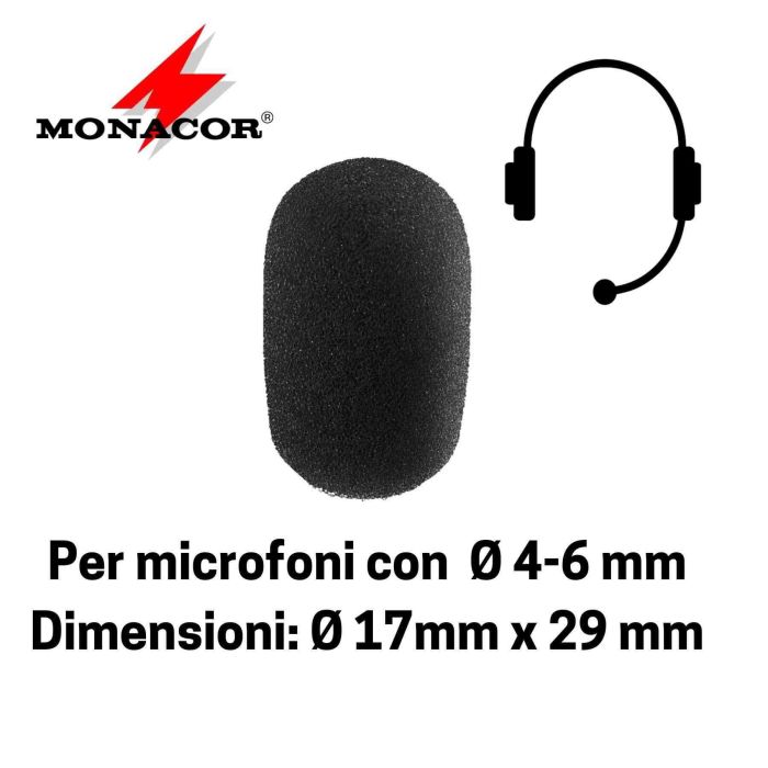 Antivento Monacor WS-300/SW 17x29mm - 4/6Ø black main product photo