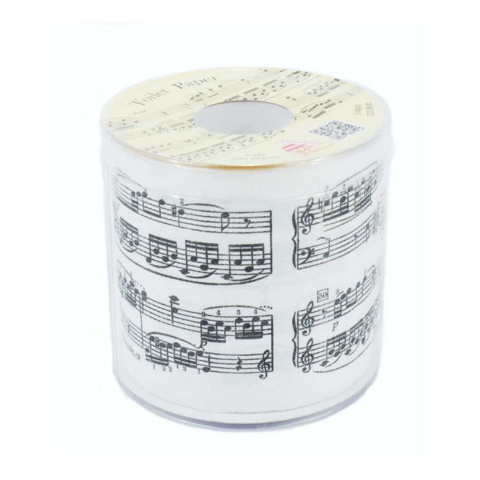 Carta Igienica bianca con note musicali nere main product photo
