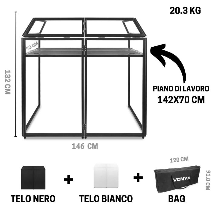 Vonyx DB3 DJ BOOTH main product photo