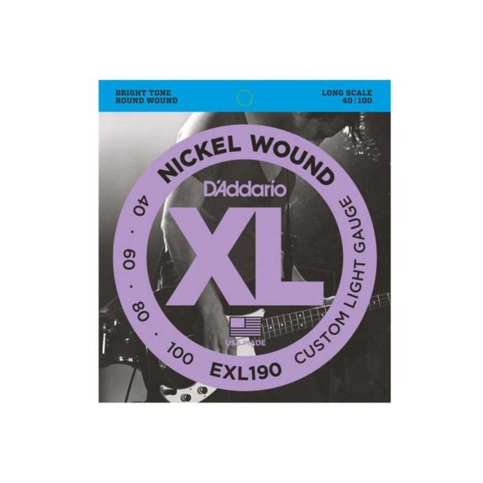 Corde basso elettrico D`Addario EXL190 nickel wound custom light 40-100 main product photo