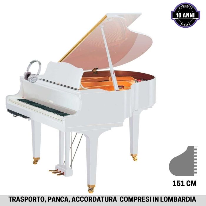Pianoforte coda silent Yamaha GB1K SC3 Silent bianco main product photo