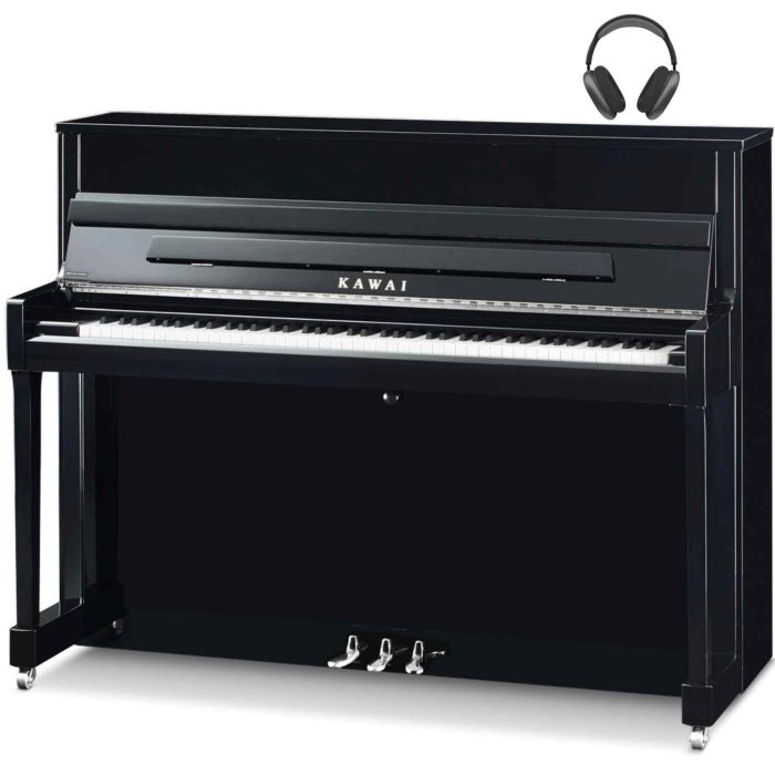 Kawai K200 ATX4 nero lucido h 114cm. finiture cromatate main product photo