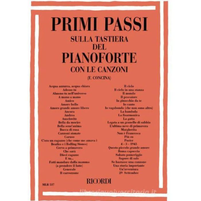 Concina Primi passi sulla tastiera del pianoforte c/canzoni main product photo