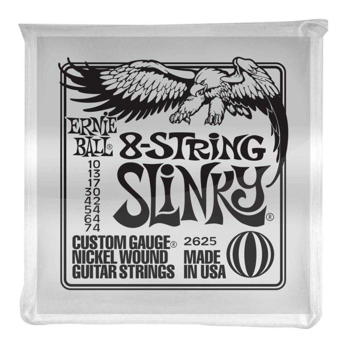Ernie Ball 2625 elettrica 8 corde slinky 010-74 main product photo