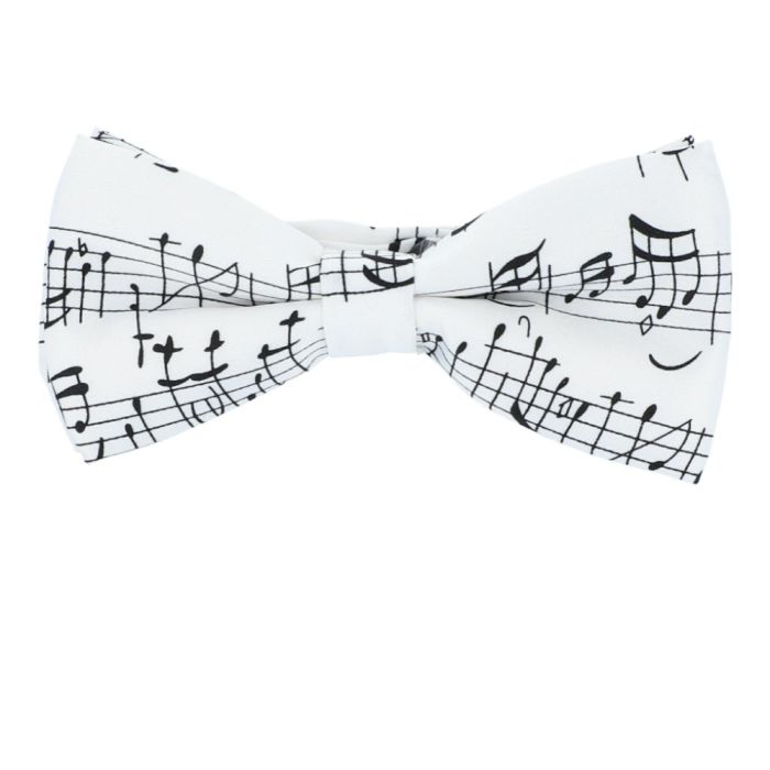Papillon Musikboutique note bianco con pentagramma nero main product photo