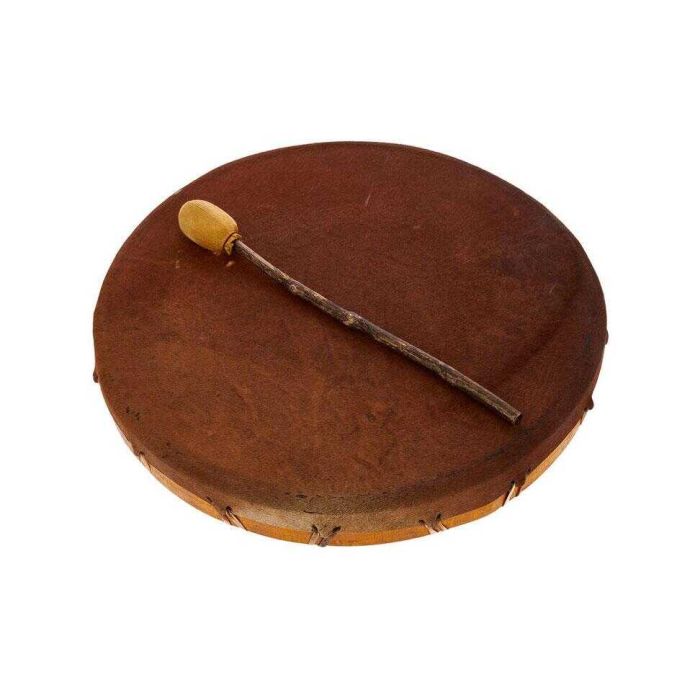 Shaman Drum 45cm Terre' pelle capra rotondo con battente main product photo
