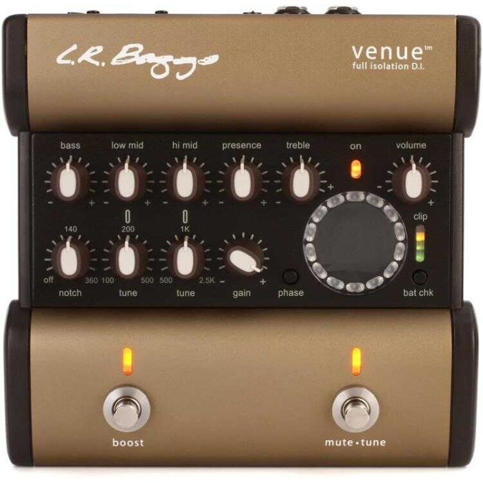 Pedale LR Baggs Venue DI 5 band tuner boost regolabile main product photo