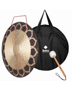 Sela SEGO40WIL Wind Gong 40" bronzo con battente e borsa fiori di loto