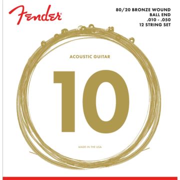 Corde Acustica 12 Fender 70-12L 80/20 Bronze Acoustic Strings 10-50