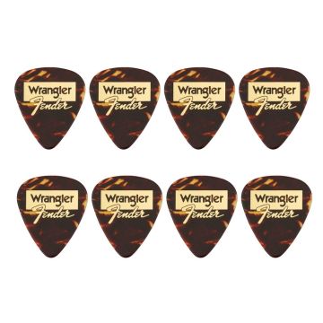 Blister plettri Fender 351 shape Wrangler tortoiseshell medium 8pz