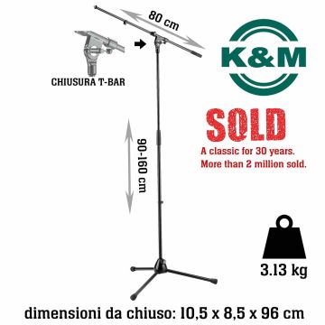 Asta Microfono giraffa K&M 21020-300-55 nera