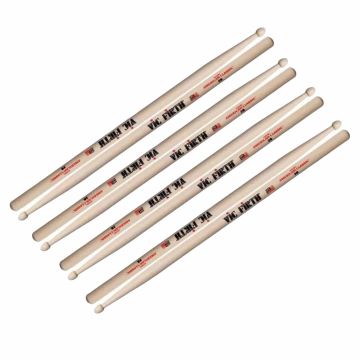 Bacchette Vic Firth American Classic 2B Hickory Punta Legno Goccia 4 paia