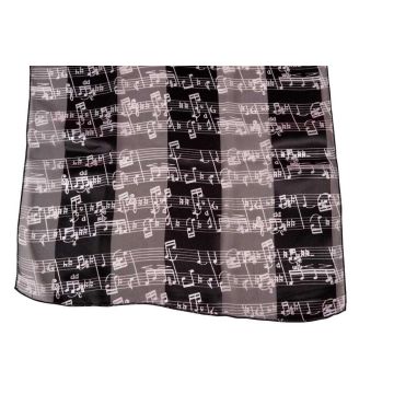 Musik-Boutique foulard nero con spartito bianco 