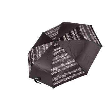 Ombrello mini nero con pentagramma bianco Musikboutique