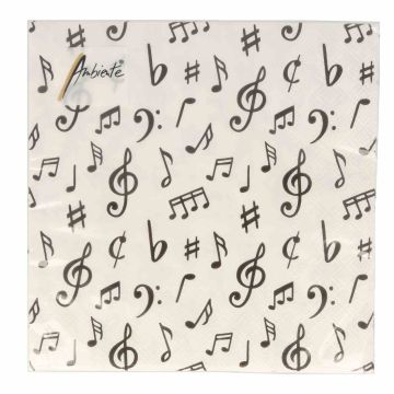 Tovaglioli con note Musicali conf.20 pz Musikboutique