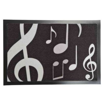 Tappeto nero con note 40x60cm  Musikboutique