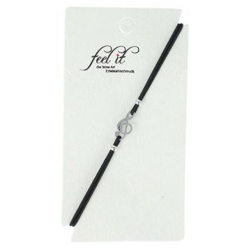  Bracciale con Chiave di Violino in Acciaio Inossidabile color Argento Musikboutique
