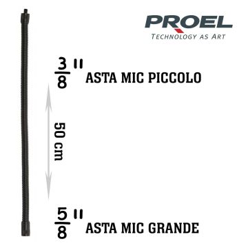 Tubo Flessibile Proel in metallo m/f 50c m black