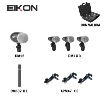 Set Microfoni Proel DMH5XL 5 pz con valigia (1 DM12+3 DM1+1 CM602)