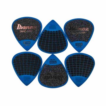 Blister plettri Ibanez PPA14HSG-DB sand grip wizard heavy 6pz blu