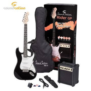 Kit Chitarra Elettrica Soundsation RIDER GP BK con amplificatore e accessori nera