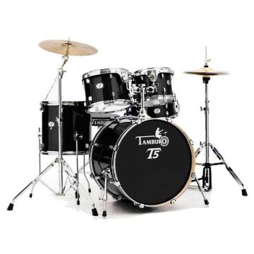 "Batteria Tamburo T5 18"" 5pz hardware piatti e sgabello black sparkle "