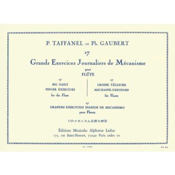17 Grands Exercices Journaliers de mecanisme Paul Taffanel Book Flauto