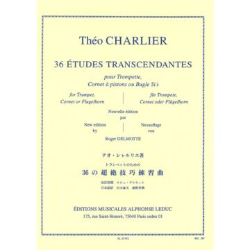 T.Charlier 36 Etudes Trascendantes pour Trompette, Cornet à pstons ou Bugle Sib