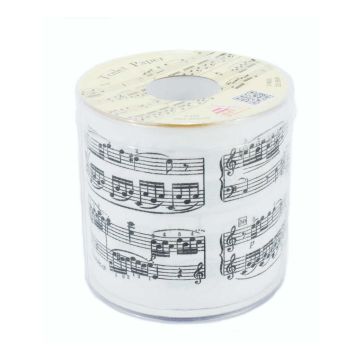 Carta Igienica bianca con note musicali nere 