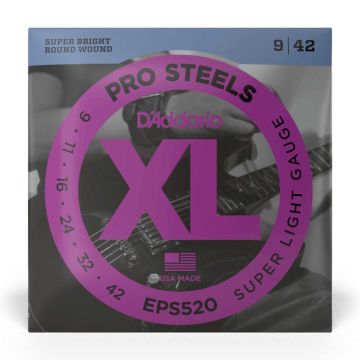 Corde elettrica D`Addario EPS520 pro steels XL super light 9-42