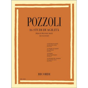 16 Studi di Agilità per le piccole mani Ettore Pozzoli Book Pianoforte